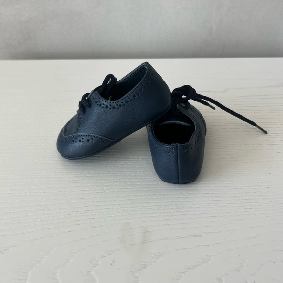 Baby Boy Leather Dark Navy Little Shoes. Size 18. NEW - Picture 6 of 8